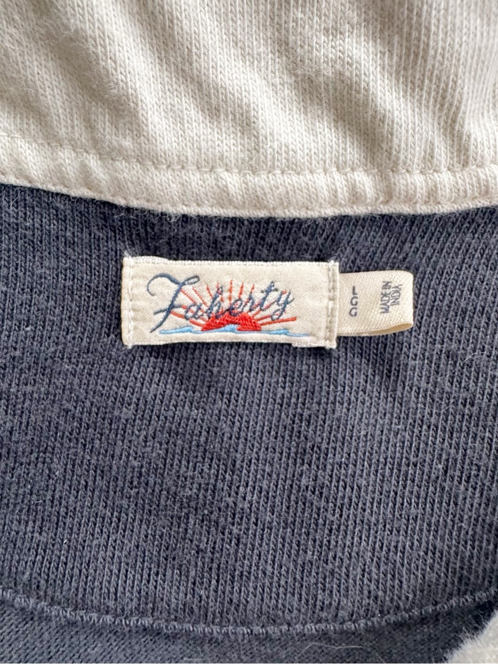 Faherty Rugby Jersey Polo Dress in Open Stripe - Grey | LARGE - Picture 6 of 9